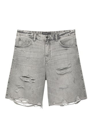 Bermuda straight en jean - Gris clair