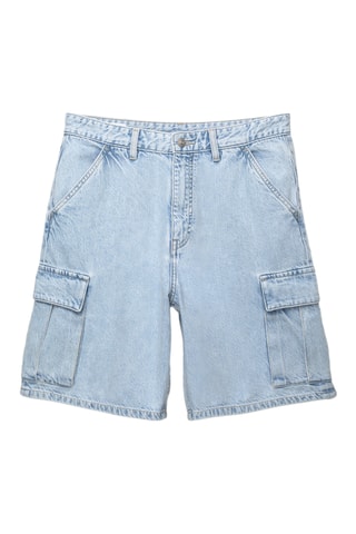 Bermuda cargo en jean - Bleu clair