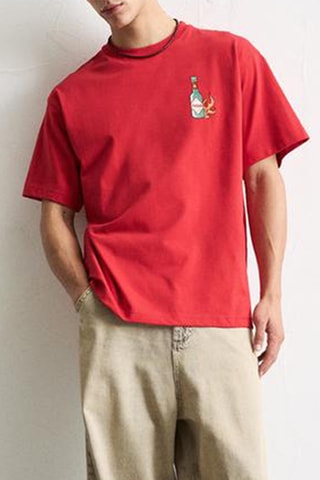 T-shirt relaxed - Rouge