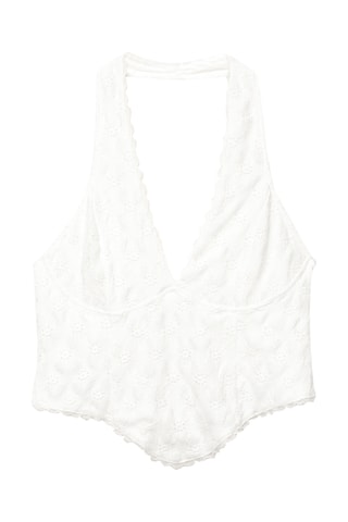 Top en broderie anglaise - Blanc