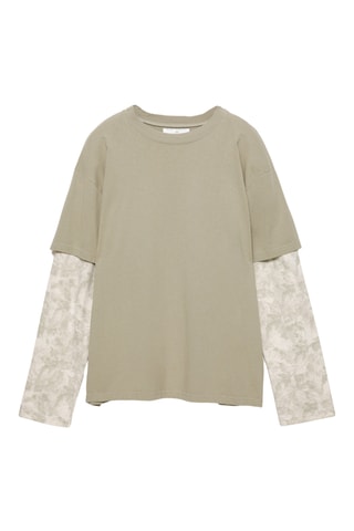 T-shirt trompe-l'œil - Gris