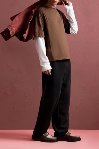 T-shirt trompe-l'œil - Marron