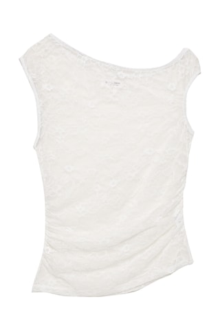 Top en dentelle - Blanc