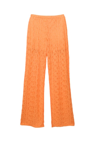 Pantalon wide legs en dentelle - Orange