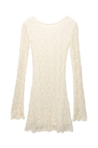 Robe droite en dentelle - Ecru