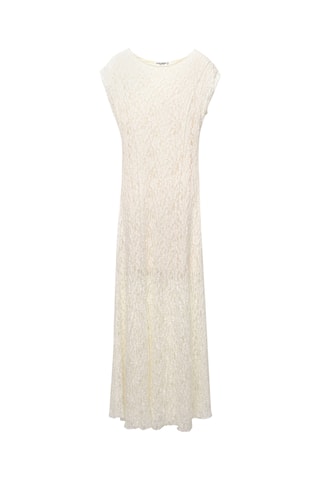 Robe midi en dentelle - Blanc