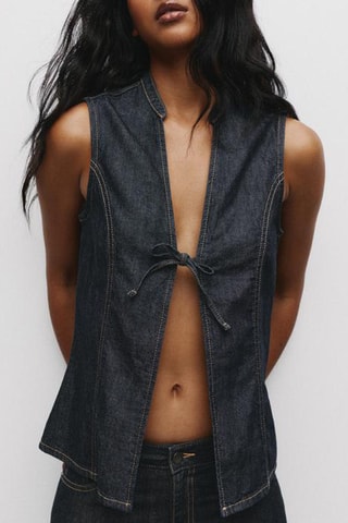 Top en jean - Bleu foncé