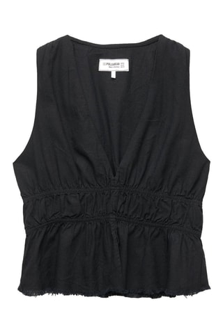 Top en lin - Noir