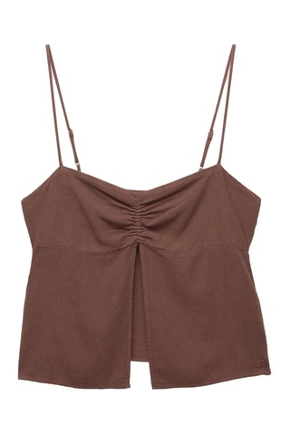 Top en lin - Marron
