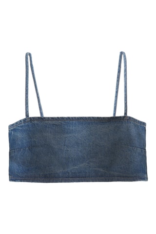 Crop top en jean - Bleu cobalt