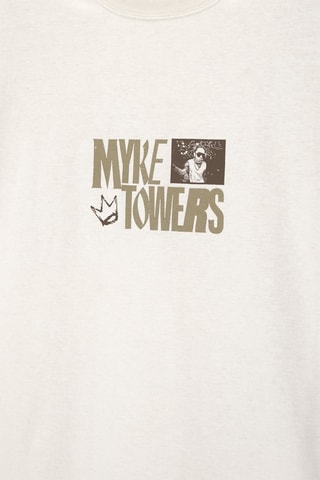 T-shirt Myke Towers - Blanc cassé