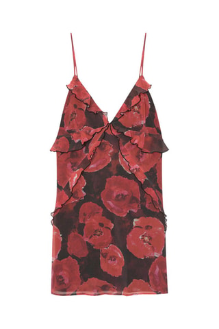 Robe volantée - Rouge