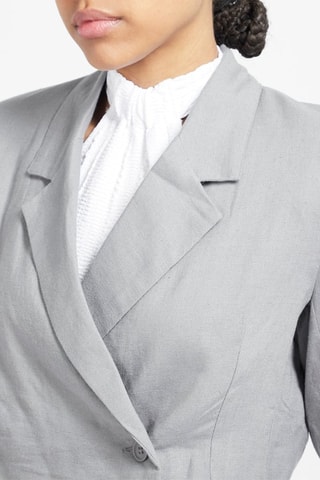 Blazer court en lin Gris clair