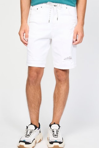Bermuda skinny en jean - Blanc