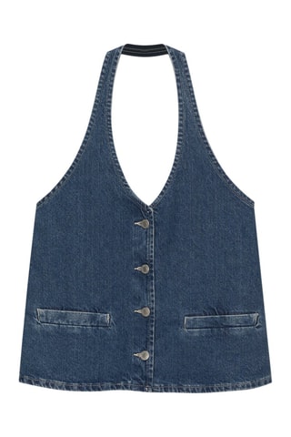 Gilet sans manches en jean - Bleu