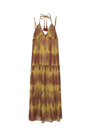 Robe volantée tie and dye - Marron