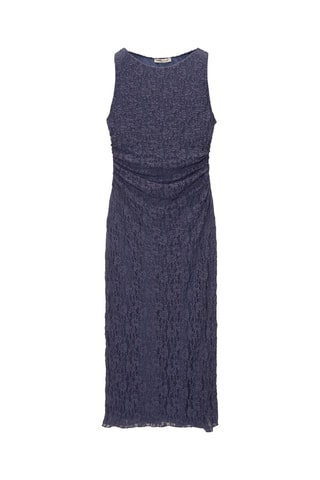 Robe midi en dentelle - Bleu