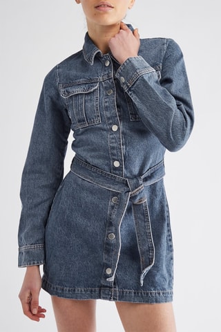 Robe chemise en jean - Bleu