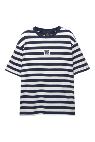 T-shirt - Blanc et bleu marine