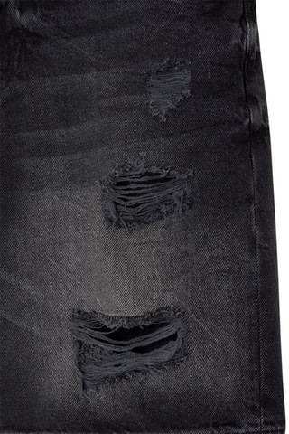 Bermuda droit en jean - Noir