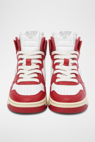 Hoge Leren Sneakers Medalist Mid - Wit