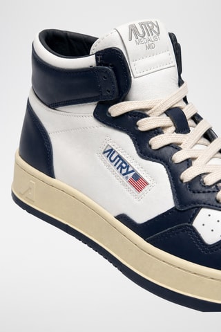 Hoge Leren Sneakers Medalist Mid - Wit