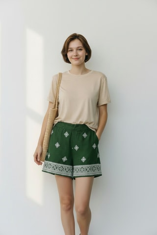 Short de lino - Caqui