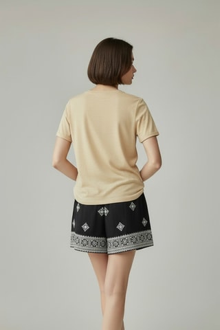 Short de lino - Negro