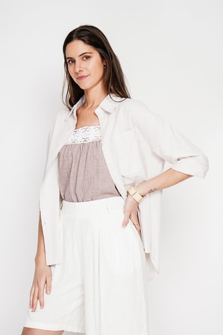 Camisa de lino - Beige