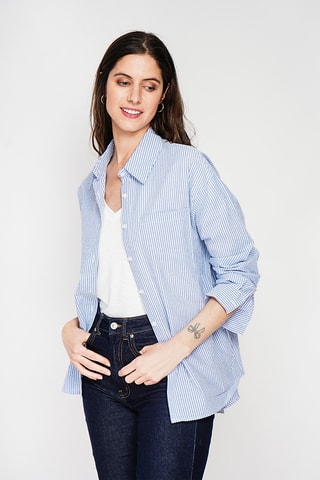 Linnen Blouse - Marineblauw