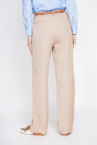 Pantalón recto de tiro alto - Camel