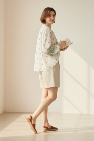 Blusa de lino - Verde