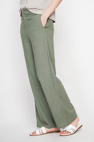Pantalón ancho de lino - Caqui