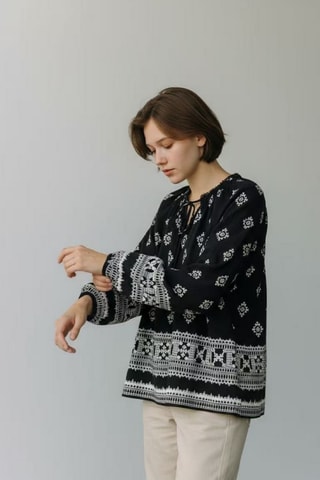 Blusa de lino - Negro