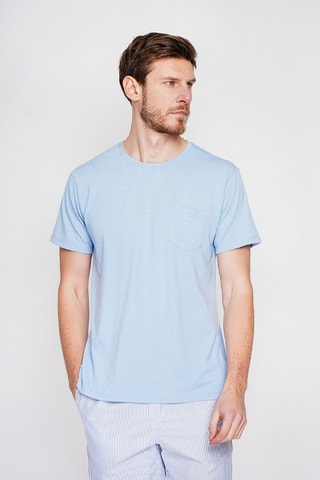 Camiseta de lino - Celeste
