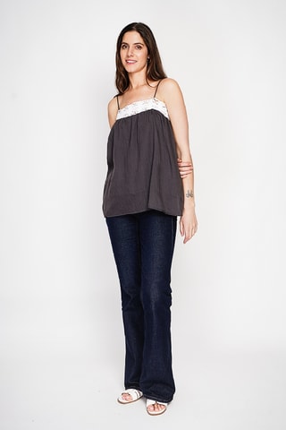 Top de lino - Negro