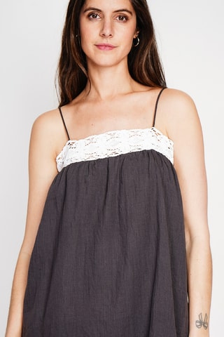 Top de lino - Negro