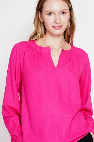 Blusa de lino - Fucsia