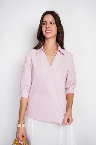Blusa de lino - Rosa