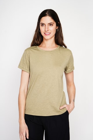 Camiseta de lino - Caqui