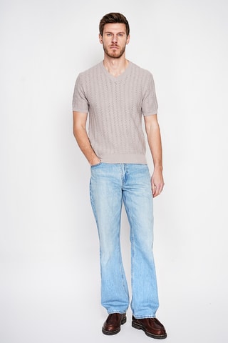 Camiseta de algodón orgánico y lino - Beige