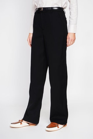 Pantalón recto de tiro alto - Negro