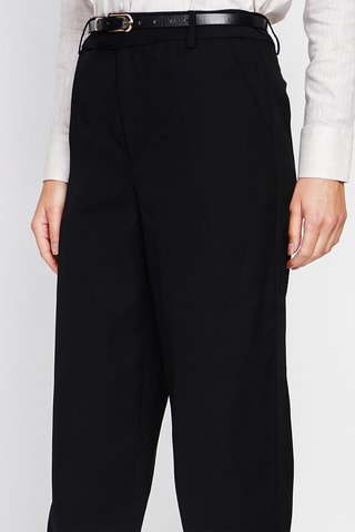 Pantalón recto de tiro alto - Negro