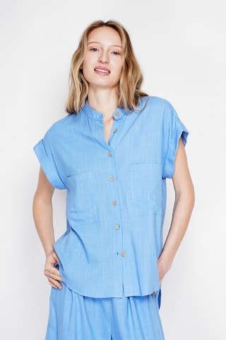 Linnen Blouse - Blauw