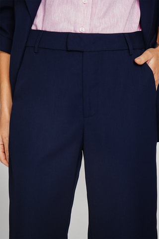 Pantalón recto de tiro alto - Azul marino