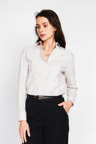 Wijde Linnen Blouse - Grijs
