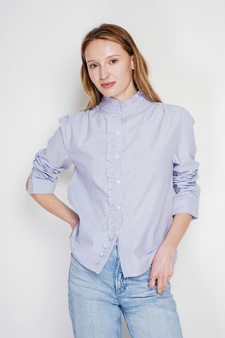 Linnen Blouse - Marineblauw
