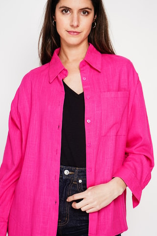 Camisa de lino - Fucsia