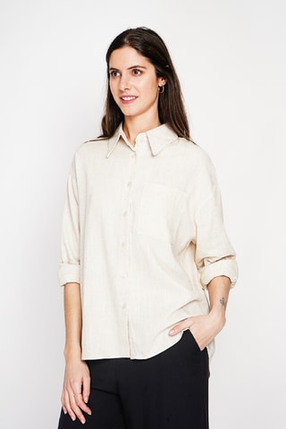 Camisa de lino - Beige