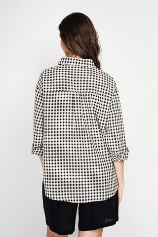 Oversized Linnen Blouse - Zwart